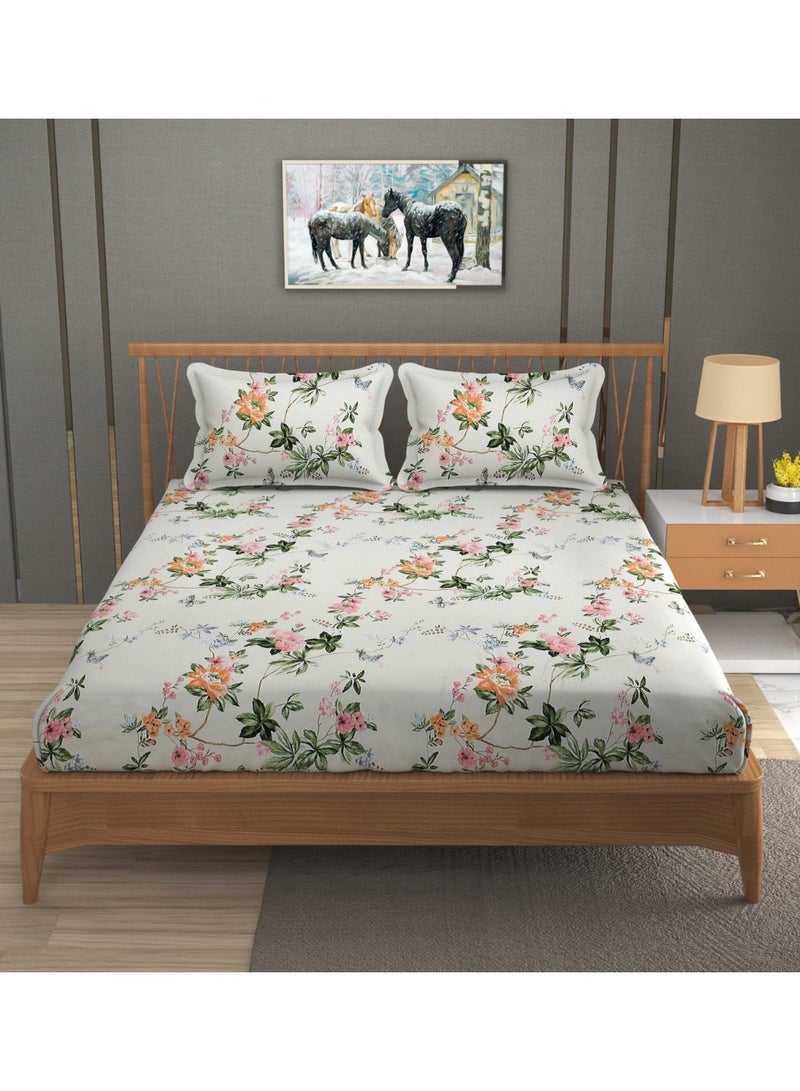 AURIO Premium Single Size Fitted Bedsheet with 1 Pillowcase – Modern Design & Pattern – Deep Pocket (90x200+25 cm) Soft, Breathable Microfiber Bedding for Kids & Guest Rooms - Image 2